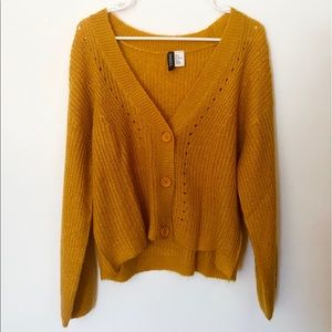 cropped knit cardigan